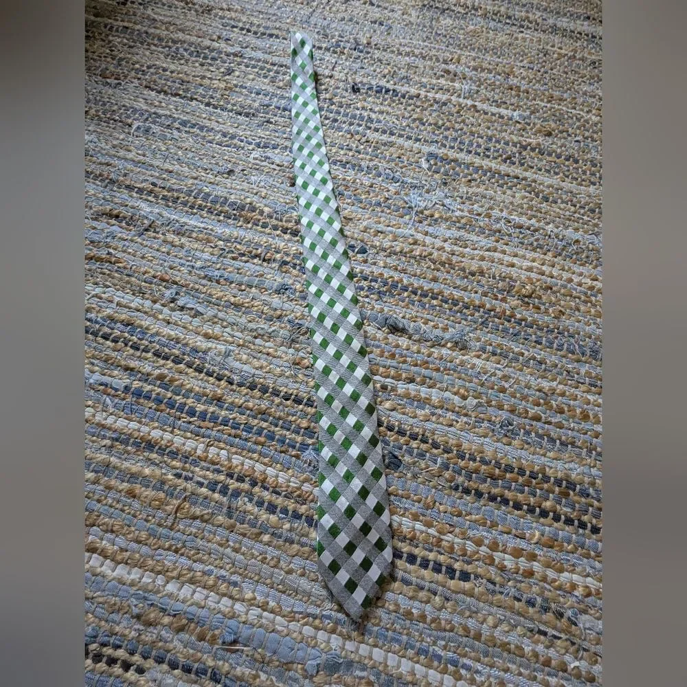 Forest Green & Silver Christmas Party Slim Silk Blend Tie Necktie Office Party